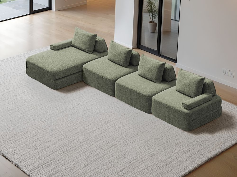 Cushie Modular 4-Seater Sectional (158") - Sage